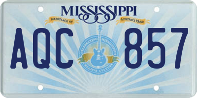 MS license plate AQC857