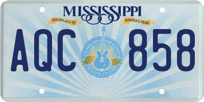 MS license plate AQC858