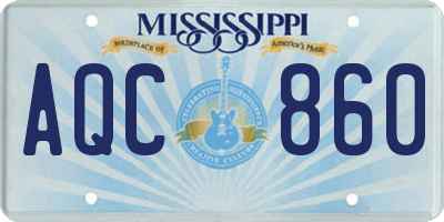 MS license plate AQC860