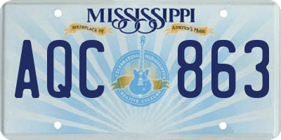 MS license plate AQC863