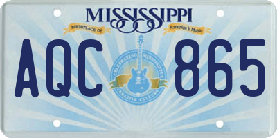 MS license plate AQC865