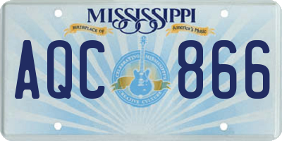 MS license plate AQC866