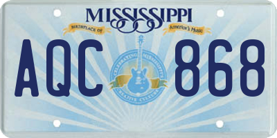 MS license plate AQC868
