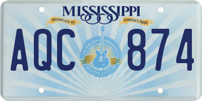 MS license plate AQC874