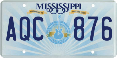 MS license plate AQC876