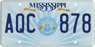 MS license plate AQC878