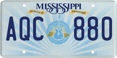 MS license plate AQC880