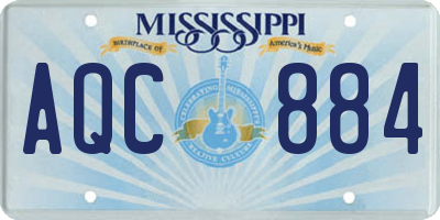 MS license plate AQC884