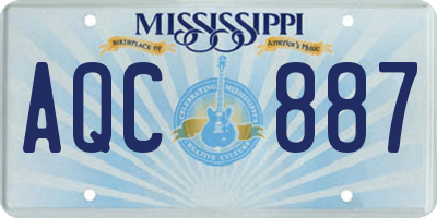 MS license plate AQC887