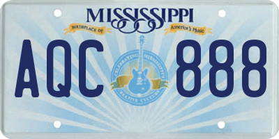 MS license plate AQC888