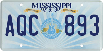 MS license plate AQC893