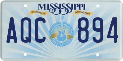 MS license plate AQC894