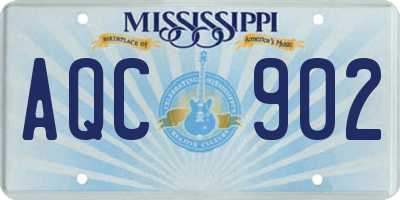 MS license plate AQC902