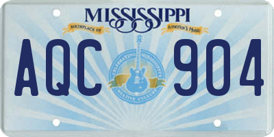MS license plate AQC904