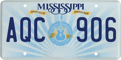 MS license plate AQC906