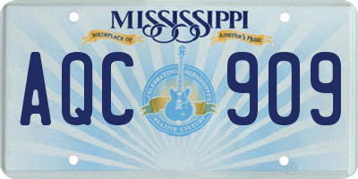 MS license plate AQC909