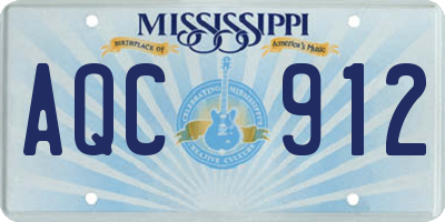 MS license plate AQC912