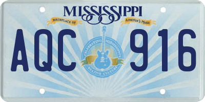 MS license plate AQC916