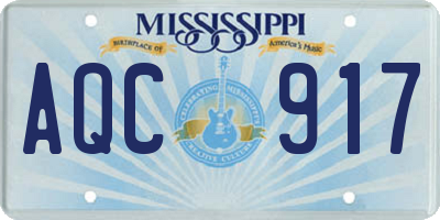 MS license plate AQC917