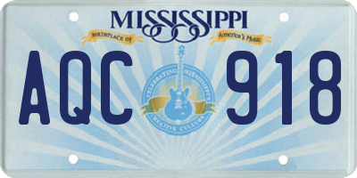 MS license plate AQC918