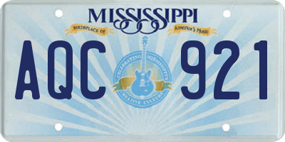 MS license plate AQC921