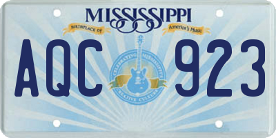 MS license plate AQC923