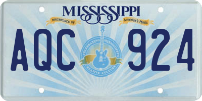 MS license plate AQC924