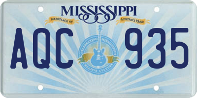 MS license plate AQC935