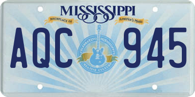 MS license plate AQC945