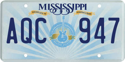 MS license plate AQC947