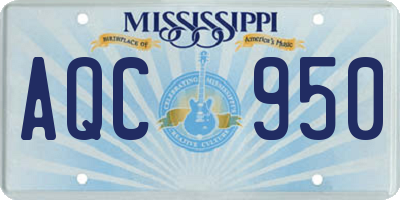 MS license plate AQC950