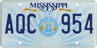 MS license plate AQC954