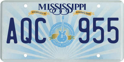 MS license plate AQC955