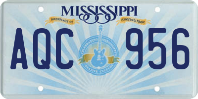 MS license plate AQC956