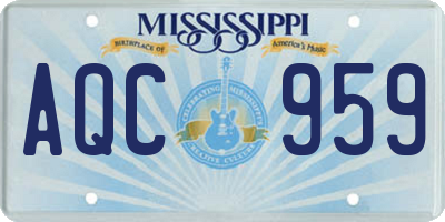 MS license plate AQC959