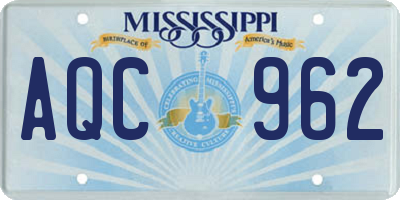MS license plate AQC962