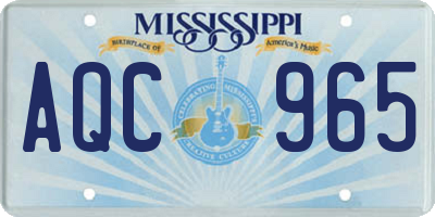 MS license plate AQC965