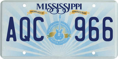 MS license plate AQC966