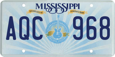 MS license plate AQC968