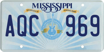 MS license plate AQC969