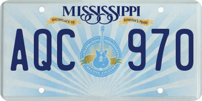 MS license plate AQC970