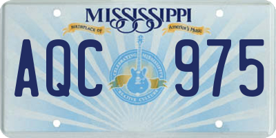 MS license plate AQC975
