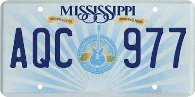 MS license plate AQC977