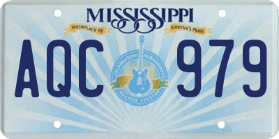 MS license plate AQC979