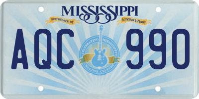 MS license plate AQC990