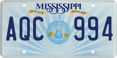 MS license plate AQC994