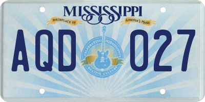 MS license plate AQD027
