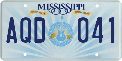 MS license plate AQD041