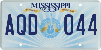 MS license plate AQD044