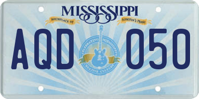 MS license plate AQD050